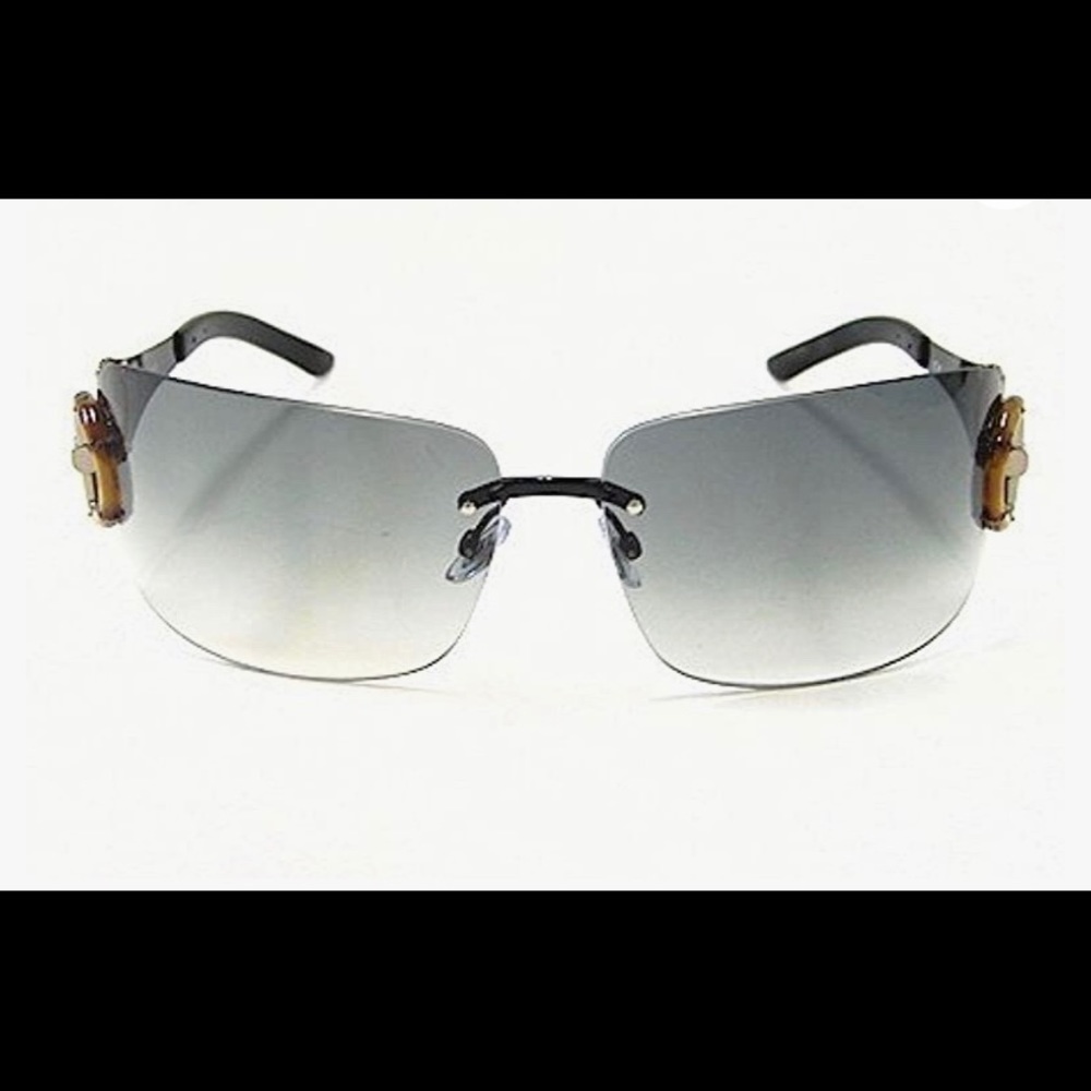 Gucci Frameless Gray Gradient Bamboo Sunglasses